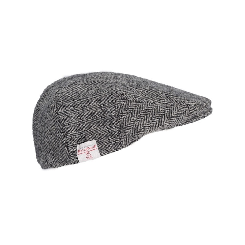 Made in UK Timeless classic Harris Tweed Oakmoor Flat Cap Steel Grey